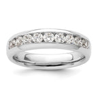 14K White Gold 9-Stone 3/4 carat Round Diamond Complete Channel Band