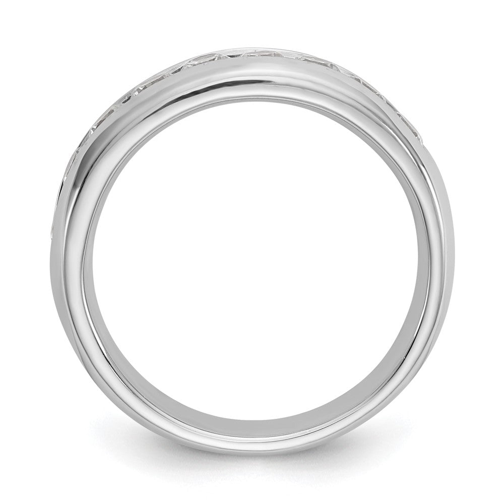 14K White Gold 9-Stone 7/8 carat Round Diamond Complete Channel Band