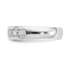 14K White Gold 9-Stone 7/8 carat Round Diamond Complete Channel Band