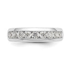 14K White Gold 9-Stone 7/8 carat Round Diamond Complete Channel Band