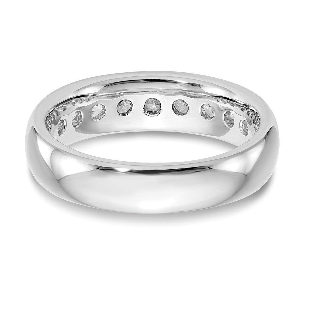 14K White Gold 9-Stone 7/8 carat Round Diamond Complete Channel Band