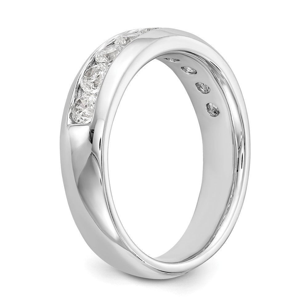 14K White Gold 9-Stone 7/8 carat Round Diamond Complete Channel Band