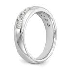 14K White Gold 9-Stone 7/8 carat Round Diamond Complete Channel Band