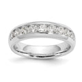 14K White Gold 9-Stone 7/8 carat Round Diamond Complete Channel Band