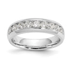 14K White Gold 9-Stone 7/8 carat Round Diamond Complete Channel Band