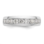 14K White Gold 9-Stone 1 carat Round Diamond Complete Channel Band