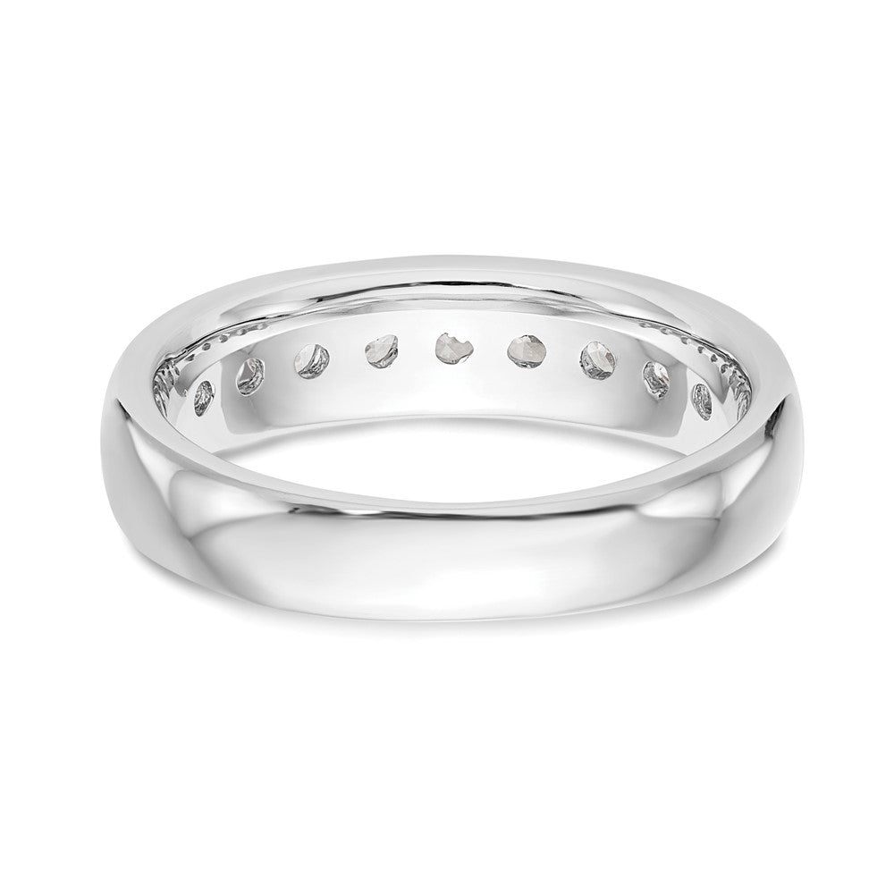 14K White Gold 9-Stone 1 carat Round Diamond Complete Channel Band