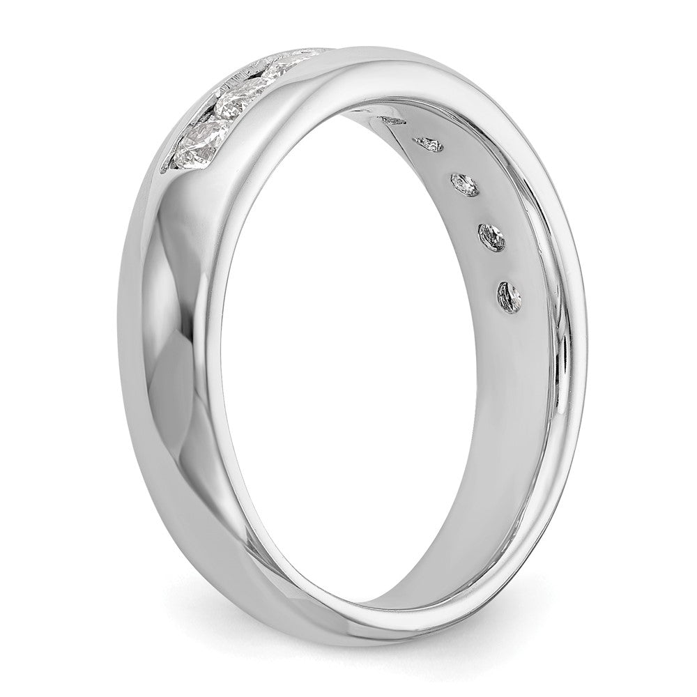 14K White Gold 9-Stone 1 carat Round Diamond Complete Channel Band