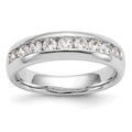 14K White Gold 9-Stone 1 carat Round Diamond Complete Channel Band
