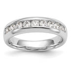 14K White Gold 9-Stone 1 carat Round Diamond Complete Channel Band