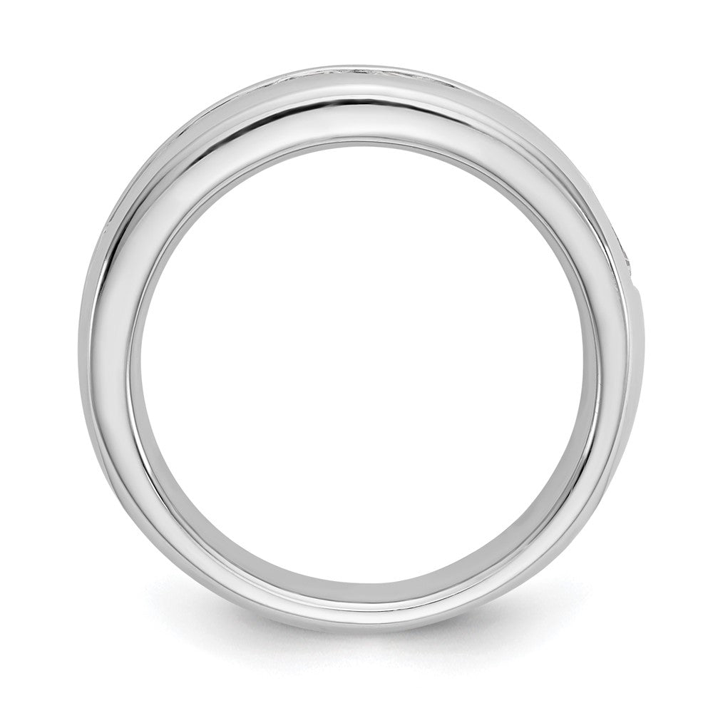 14K White Gold 9-Stone 1.38 carat Round Diamond Complete Channel Band