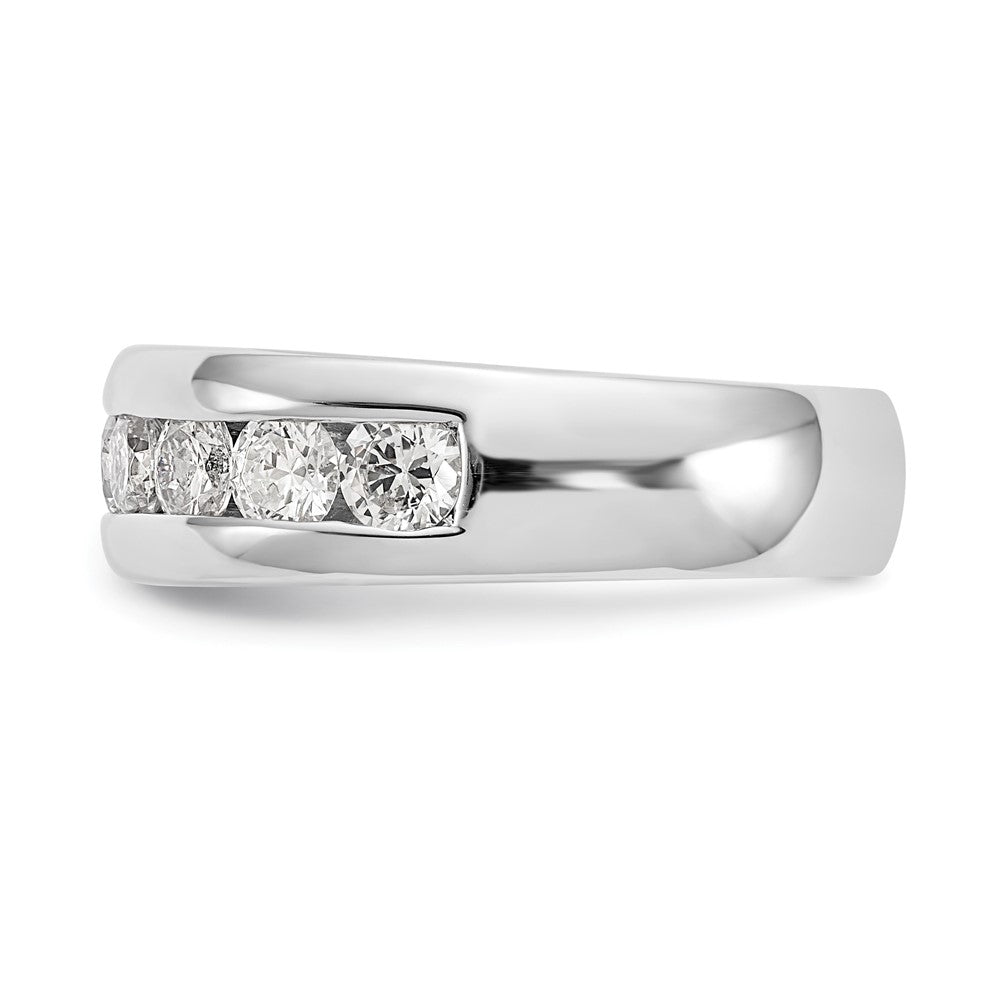 14K White Gold 9-Stone 1.38 carat Round Diamond Complete Channel Band