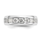 14K White Gold 9-Stone 1.38 carat Round Diamond Complete Channel Band