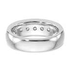 14K White Gold 9-Stone 1.38 carat Round Diamond Complete Channel Band