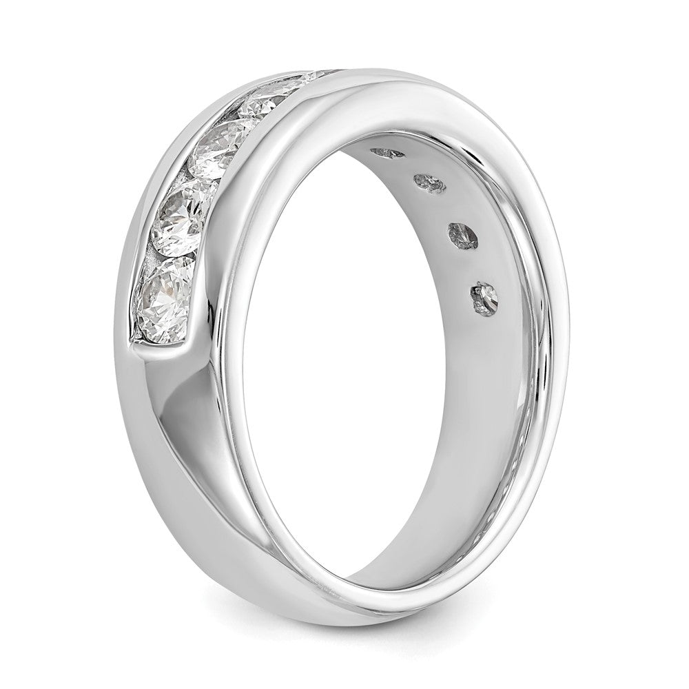 14K White Gold 9-Stone 1.38 carat Round Diamond Complete Channel Band
