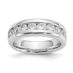 14K White Gold 9-Stone 1.38 carat Round Diamond Complete Channel Band