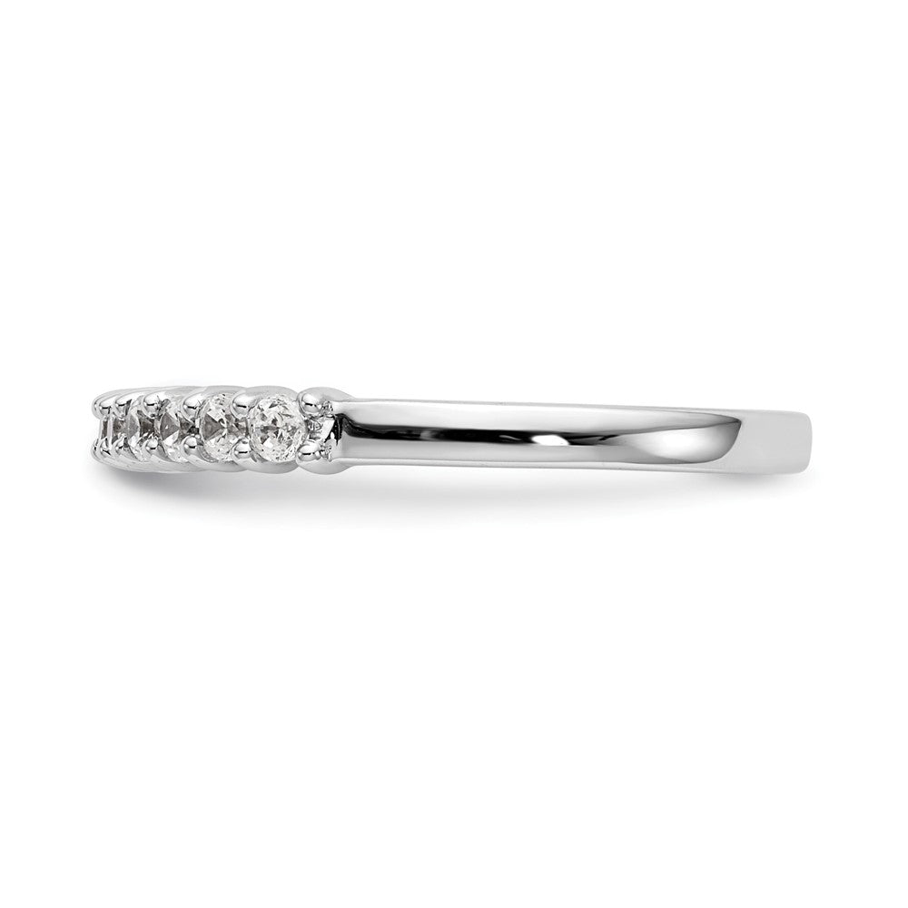 14K White Gold 11-Stone Shared Prong 1/3 carat Complete Round Diamond Band