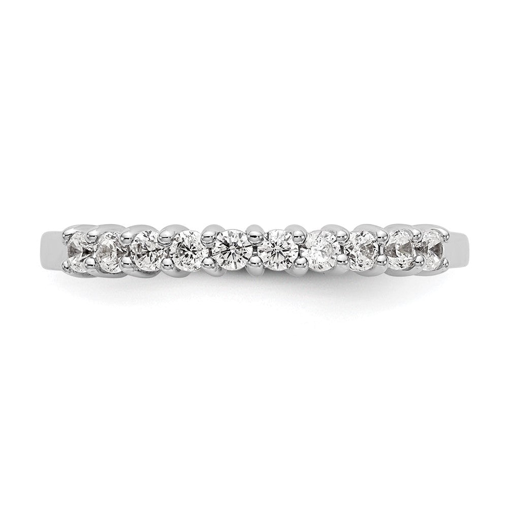 14K White Gold 11-Stone Shared Prong 1/3 carat Complete Round Diamond Band