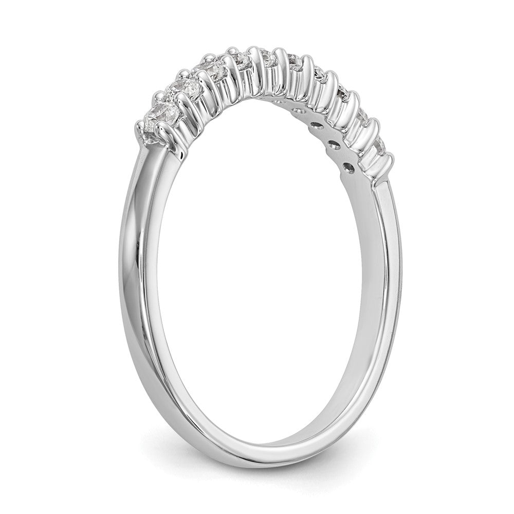 14K White Gold 11-Stone Shared Prong 1/3 carat Complete Round Diamond Band