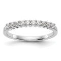 14K White Gold 11-Stone Shared Prong 1/3 carat Complete Round Diamond Band