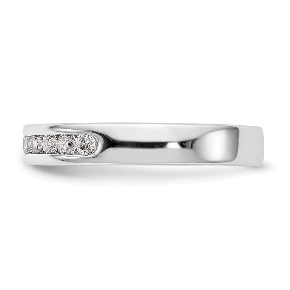 14K White Gold 10-Stone 1/3 carat Round Diamond Complete Channel Band