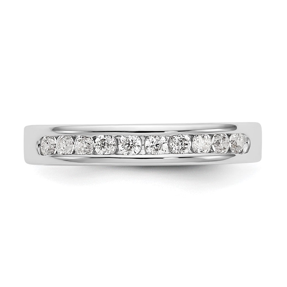 14K White Gold 10-Stone 1/3 carat Round Diamond Complete Channel Band