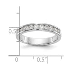 14K White Gold 10-Stone 1/2 carat Round Diamond Complete Channel Band