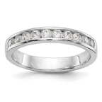 14K White Gold 10-Stone 1/2 carat Round Diamond Complete Channel Band