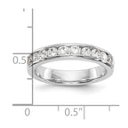 14K White Gold 10-Stone 3/4 carat Round Diamond Complete Channel Band