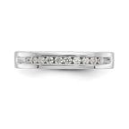 14K White Gold 10-Stone 1/5 carat Round Diamond Complete Channel Band