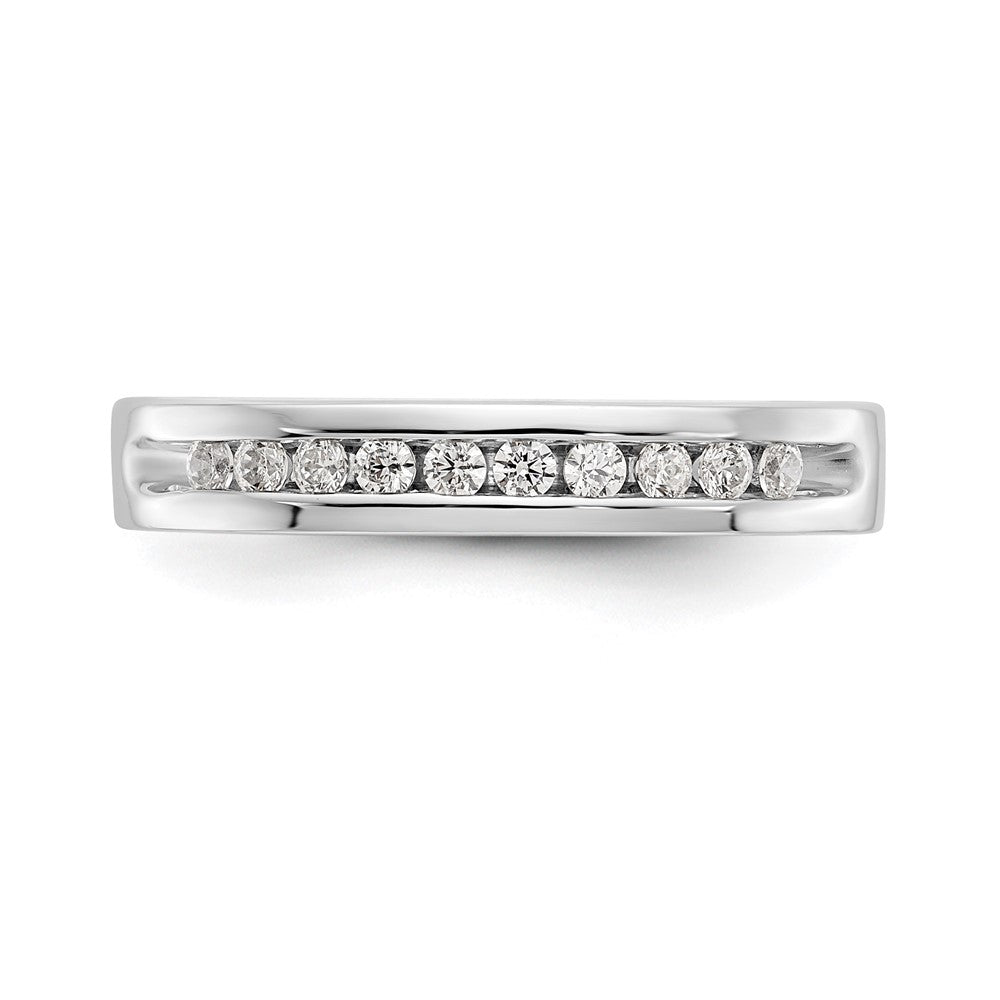 14K White Gold 10-Stone 1/5 carat Round Diamond Complete Channel Band