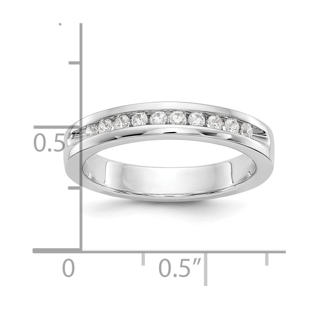 14K White Gold 10-Stone 1/5 carat Round Diamond Complete Channel Band