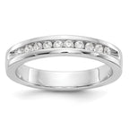 14K White Gold 10-Stone 1/5 carat Round Diamond Complete Channel Band