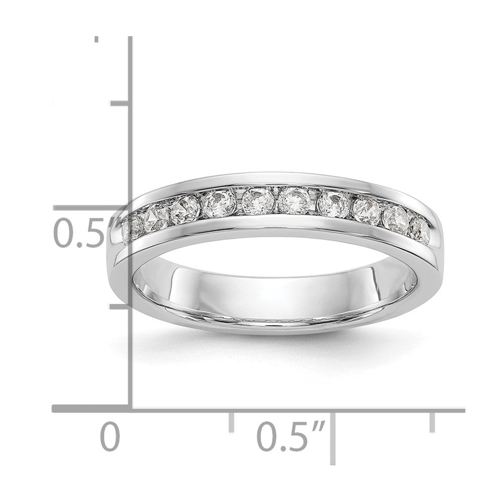 14K White Gold 10-Stone 1/3 carat Round Diamond Complete Channel Band