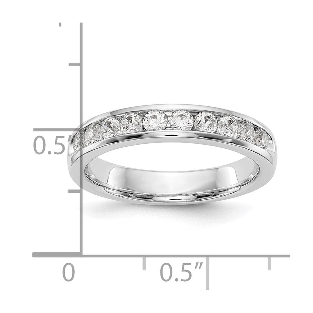 14K White Gold 10-Stone 1/2 carat Round Diamond Complete Channel Band