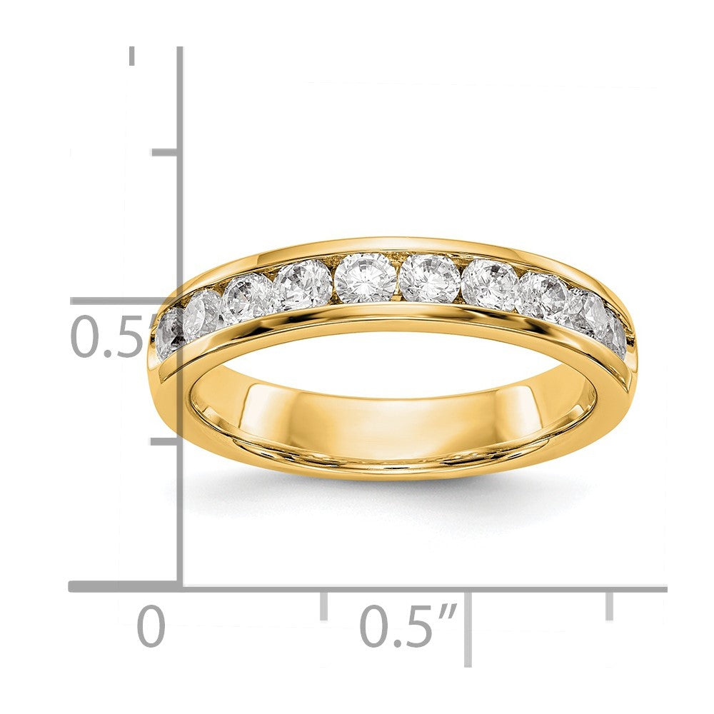 14Ky Gold 10-Stone Diamond Channel Band