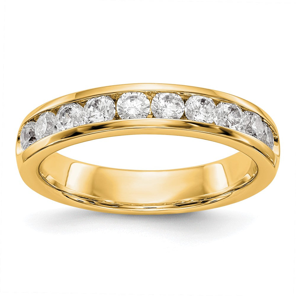 14Ky Gold 10-Stone Diamond Channel Band