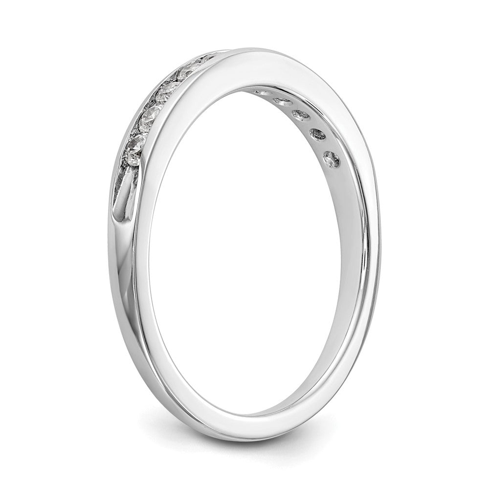 14K White Gold 11-Stone 1/3 carat Complete Round Diamond Channel Band
