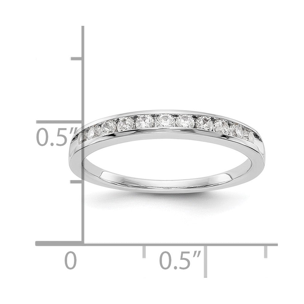 14K White Gold 11-Stone 1/3 carat Complete Round Diamond Channel Band