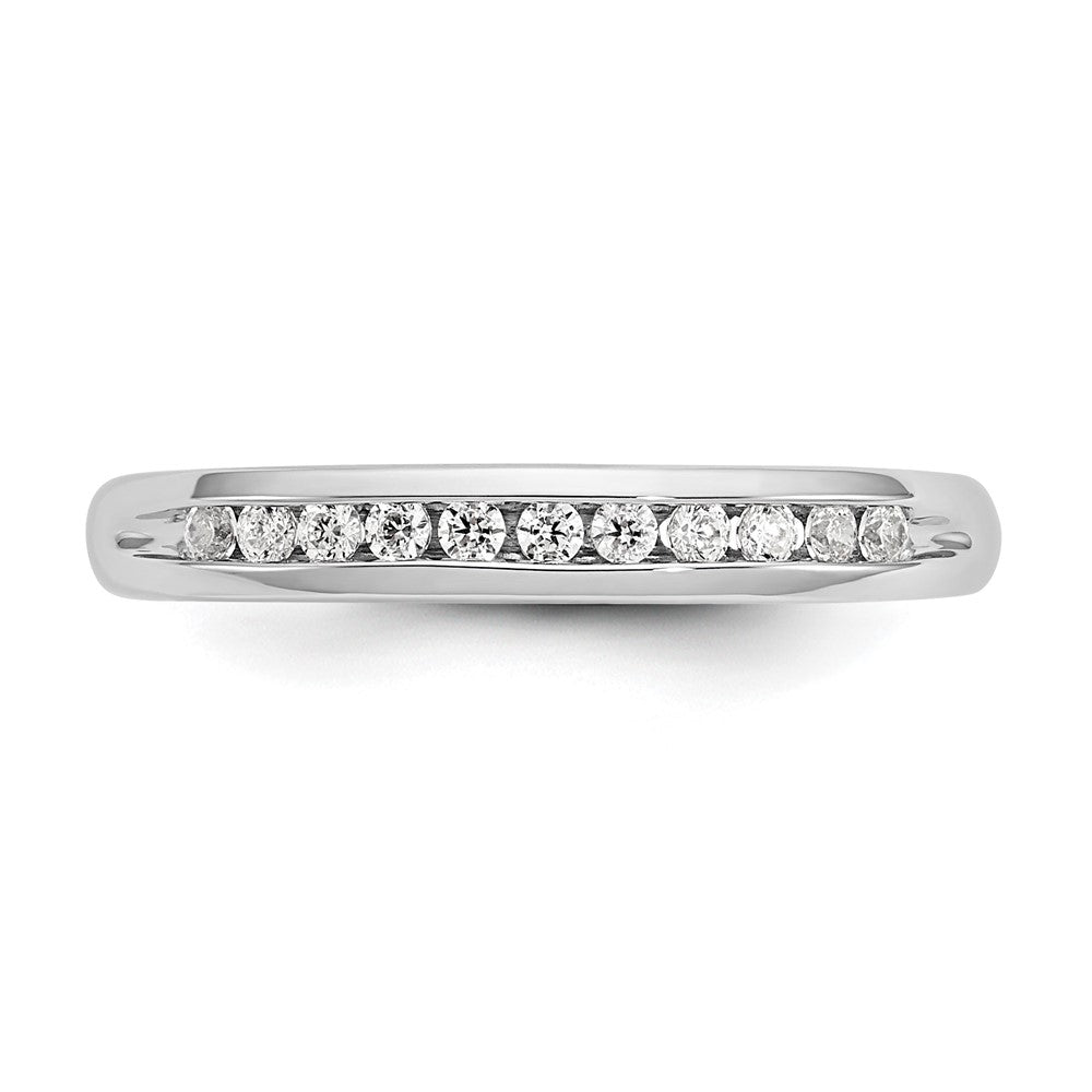14K White Gold 11-Stone 1/6 carat Round Diamond Complete Channel Band