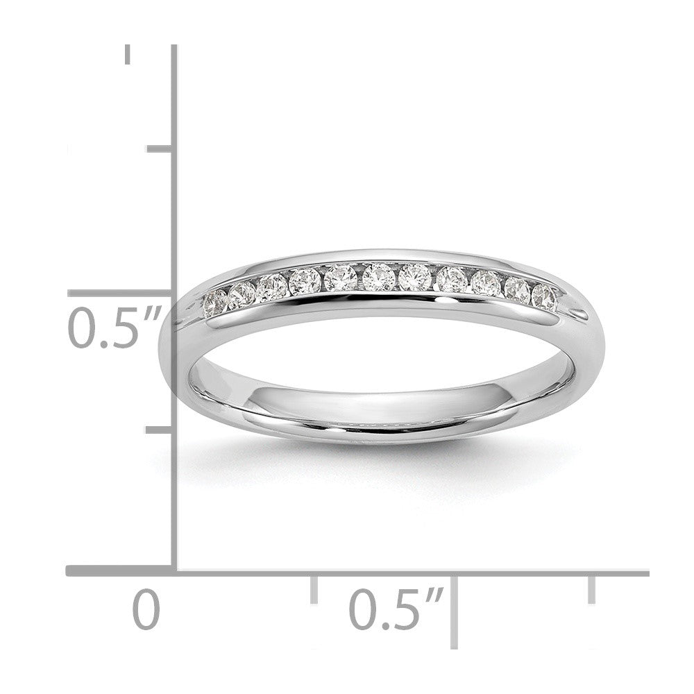 14K White Gold 11-Stone 1/6 carat Round Diamond Complete Channel Band