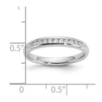 14K White Gold 11-Stone 1/6 carat Round Diamond Complete Channel Band