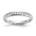 14K White Gold 11-Stone 1/6 carat Round Diamond Complete Channel Band