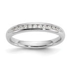 14K White Gold 11-Stone 1/6 carat Round Diamond Complete Channel Band