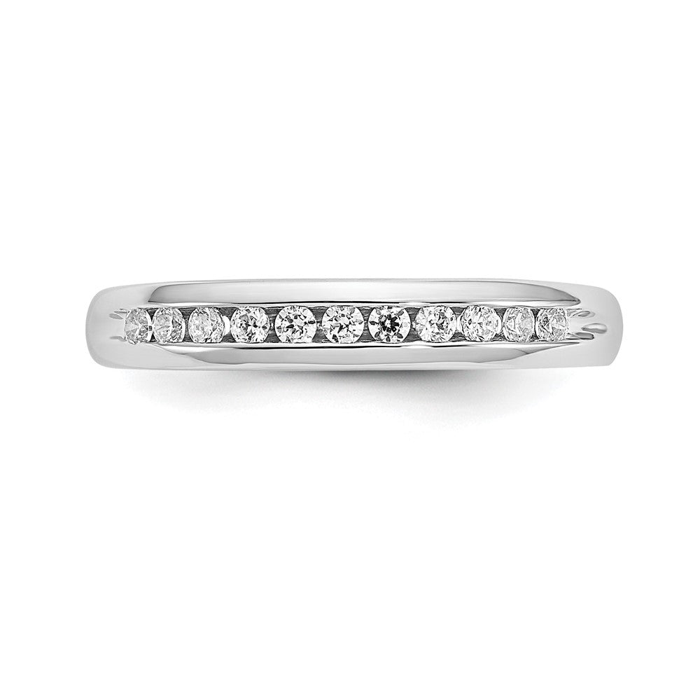 14K White Gold 11-Stone 1/5 carat Round Diamond Complete Channel Band
