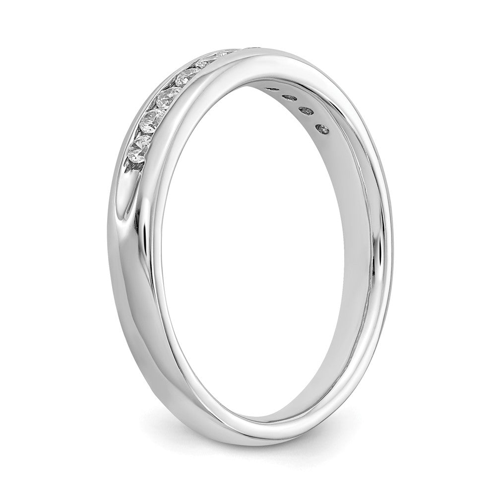 14K White Gold 11-Stone 1/5 carat Round Diamond Complete Channel Band