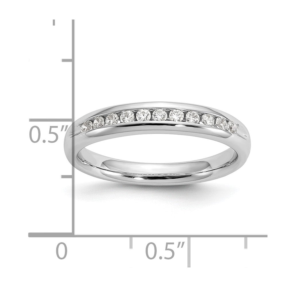 14K White Gold 11-Stone 1/5 carat Round Diamond Complete Channel Band
