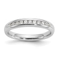 14K White Gold 11-Stone 1/5 carat Round Diamond Complete Channel Band