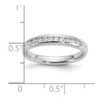 14K White Gold 11-Stone 1/4 carat Round Diamond Complete Channel Band