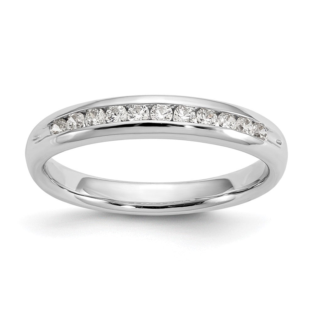 14K White Gold 11-Stone 1/4 carat Round Diamond Complete Channel Band